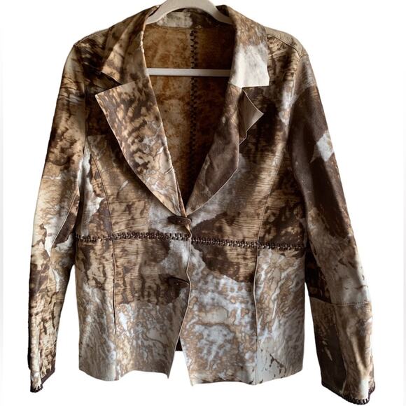 Custom Made Calf Hair Cow Print Detachable Fur Jacket Western Boho Chic - Picture 3 of 15